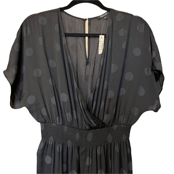 NWT Madewell Wrap Front Smock Waist Jumpsuit in Dot Jacquard Size Small - Picture 11 of 16